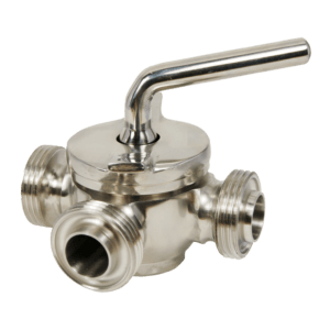 Hygienic 3 way 'T' port plug cock valves in grade 316.
